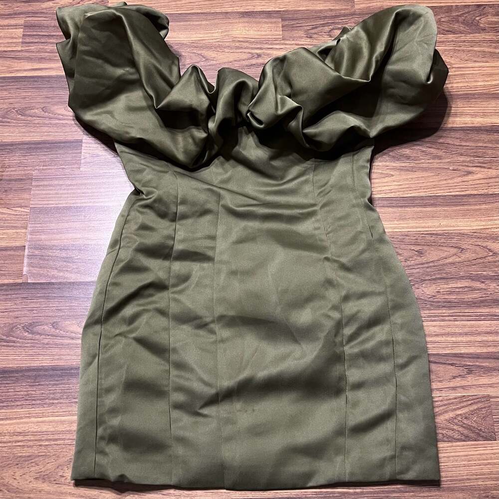 Parisian Nights Mini Dress - Olive - Ball Dress - Event Dress Green